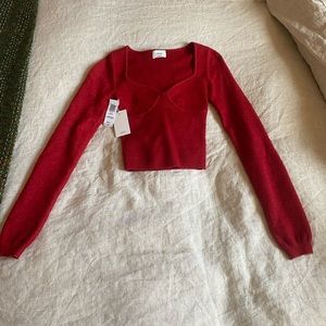 Wilfred Greer Sweater in crimson red. XXS
